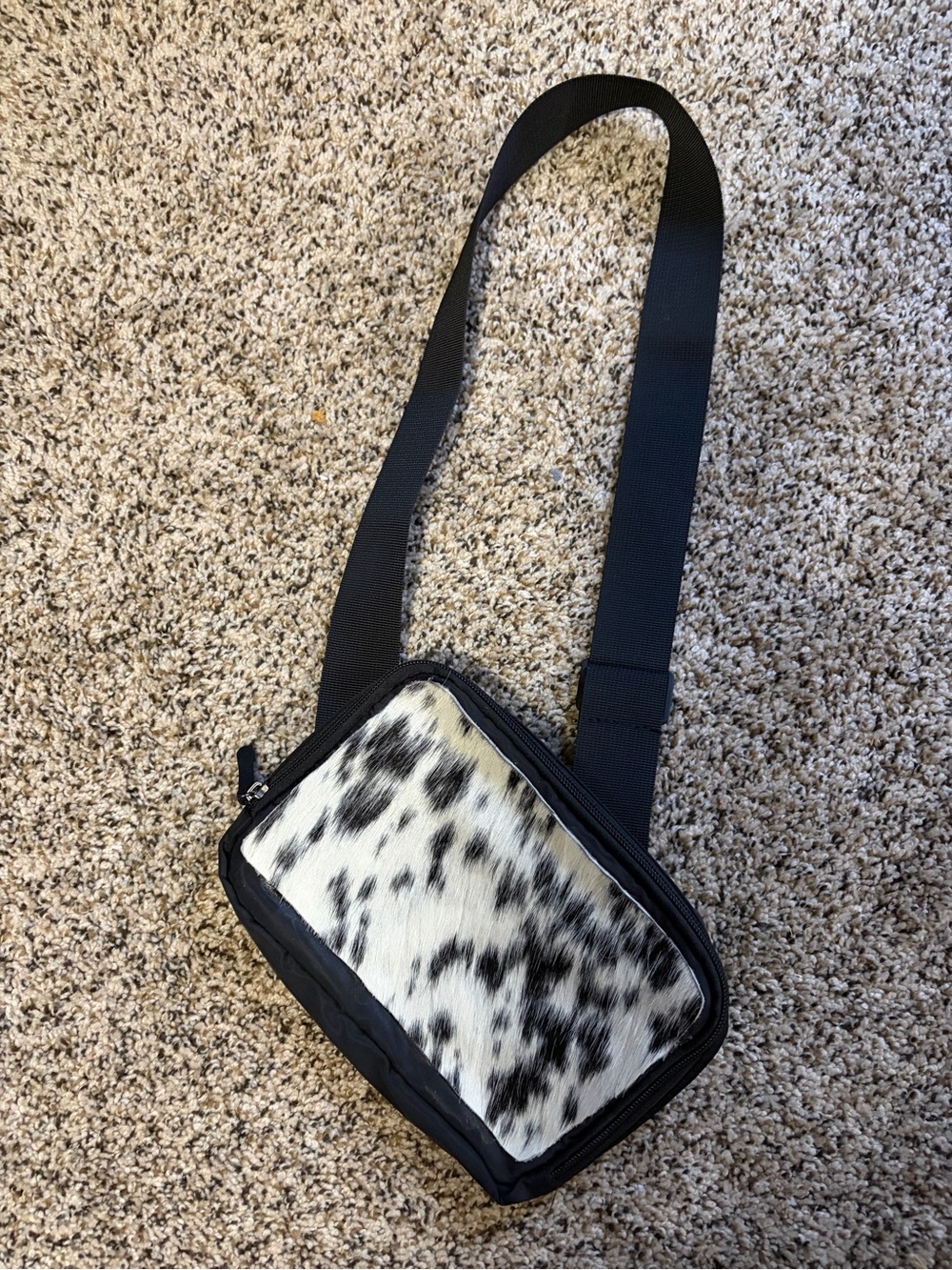 Black and White Cowhide Crossbody Bag